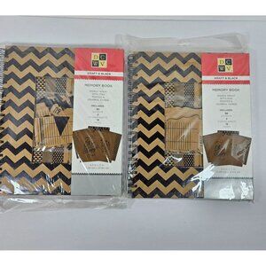 DCWV Memory Books‎ Kraft & Black 2 Books with 50 Cutouts & 2 Sticker Sheets NEW